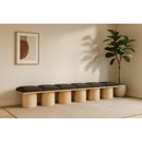 Color_Brown/ Natural -- Pavilion Brown Boucle Fabric Upholstered 6 pc Modular Bench IMAGE 2