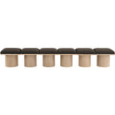  Color_Brown/ Natural -- Pavilion Brown Boucle Fabric Upholstered 6 pc Modular Bench IMAGE 3