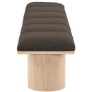  Color_Brown/ Natural -- Pavilion Brown Boucle Fabric Upholstered 6 pc Modular Bench IMAGE 4