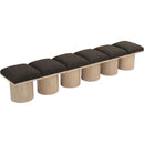  Color_Brown/ Natural -- Pavilion Brown Boucle Fabric Upholstered 6 pc Modular Bench IMAGE 5
