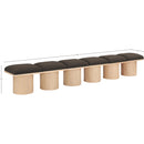  Color_Brown/ Natural -- Pavilion Brown Boucle Fabric Upholstered 6 pc Modular Bench IMAGE 7