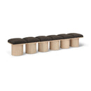  Color_Brown/ Natural -- Pavilion Brown Boucle Fabric Upholstered 6 pc Modular Bench IMAGE 1