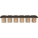  Color_Brown/ Natural -- Pavilion Brown Boucle Fabric Upholstered 6 pc Modular Bench IMAGE 3