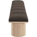 Meridian Pavilion Brown Boucle Fabric Bench IMAGE 4