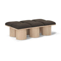  Color_Brown/ Natural -- Pavilion Brown Boucle Fabric Upholstered 6 pc Modular Bench IMAGE 1