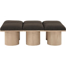  Color_Brown/ Natural -- Pavilion Brown Boucle Fabric Upholstered 6 pc Modular Bench IMAGE 3