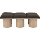 Meridian Pavilion Brown Boucle Fabric Bench IMAGE 3