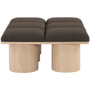 Meridian Pavilion Brown Boucle Fabric Bench IMAGE 4