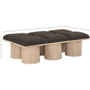  Color_Brown/ Natural -- Pavilion Brown Boucle Fabric Upholstered 6 pc Modular Bench IMAGE 6