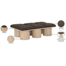  Color_Brown/ Natural -- Pavilion Brown Boucle Fabric Upholstered 6 pc Modular Bench IMAGE 7