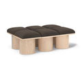  Color_Brown/ Natural -- Pavilion Brown Boucle Fabric Upholstered 6 pc Modular Bench IMAGE 1