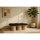 Meridian Pavilion Brown Boucle Fabric Bench IMAGE 2
