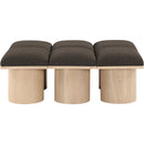 Color_Brown/ Natural -- Pavilion Brown Boucle Fabric Upholstered 6 pc Modular Bench IMAGE 3