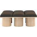 Meridian Pavilion Brown Boucle Fabric Bench IMAGE 3