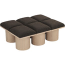  Color_Brown/ Natural -- Pavilion Brown Boucle Fabric Upholstered 6 pc Modular Bench IMAGE 5