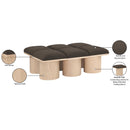  Color_Brown/ Natural -- Pavilion Brown Boucle Fabric Upholstered 6 pc Modular Bench IMAGE 8