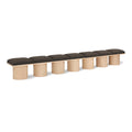  Color_Brown/ Natural -- Pavilion Brown Boucle Fabric Upholstered 7 pc Modular Bench IMAGE 1