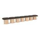 Meridian Pavilion Brown Boucle Fabric Bench IMAGE 1