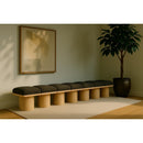 Meridian Pavilion Brown Boucle Fabric Bench IMAGE 2