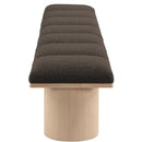  Color_Brown/ Natural -- Pavilion Brown Boucle Fabric Upholstered 7 pc Modular Bench IMAGE 4