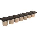  Color_Brown/ Natural -- Pavilion Brown Boucle Fabric Upholstered 7 pc Modular Bench IMAGE 5