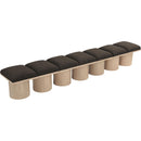 Meridian Pavilion Brown Boucle Fabric Bench IMAGE 5