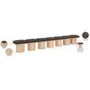 Meridian Pavilion Brown Boucle Fabric Bench IMAGE 8