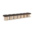  Color_Brown/ Natural -- Pavilion Brown Boucle Fabric Upholstered 7 pc Modular Bench IMAGE 1