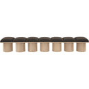  Color_Brown/ Natural -- Pavilion Brown Boucle Fabric Upholstered 7 pc Modular Bench IMAGE 3