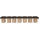 Meridian Pavilion Brown Boucle Fabric Bench IMAGE 3