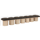  Color_Brown/ Natural -- Pavilion Brown Boucle Fabric Upholstered 7 pc Modular Bench IMAGE 6