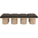 Meridian Pavilion Brown Boucle Fabric Bench IMAGE 3