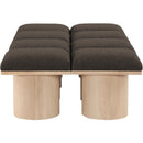 Meridian Pavilion Brown Boucle Fabric Bench IMAGE 4