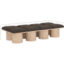  Color_Brown/ Natural -- Pavilion Brown Boucle Fabric Upholstered 8 pc Modular Bench IMAGE 6