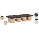 Meridian Pavilion Brown Boucle Fabric Bench IMAGE 7