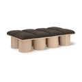  Color_Brown/ Natural -- Pavilion Brown Boucle Fabric Upholstered 8 pc Modular Bench IMAGE 1