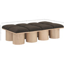  Color_Brown/ Natural -- Pavilion Brown Boucle Fabric Upholstered 8 pc Modular Bench IMAGE 7