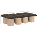 Meridian Pavilion Brown Boucle Fabric Bench IMAGE 7
