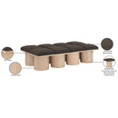  Color_Brown/ Natural -- Pavilion Brown Boucle Fabric Upholstered 8 pc Modular Bench IMAGE 8