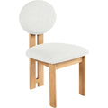  Color_Cream/ Natural -- Napa Cream Boucle Fabric Upholstered Dining Chair IMAGE 1