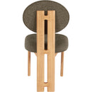 Color_Green/ Natural -- Napa Olive Boucle Fabric Upholstered Dining Chair IMAGE 3