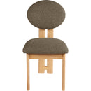  Color_Green/ Natural -- Napa Olive Boucle Fabric Upholstered Dining Chair IMAGE 4