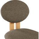  Color_Green/ Natural -- Napa Olive Boucle Fabric Upholstered Dining Chair IMAGE 6
