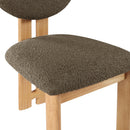  Color_Green/ Natural -- Napa Olive Boucle Fabric Upholstered Dining Chair IMAGE 7