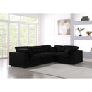 Meridian Serene Black Linen Textured Fabric Modular Sectional IMAGE 2