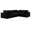 Meridian Serene Black Linen Textured Fabric Modular Sectional IMAGE 7