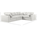 Meridian Serene Cream Linen Textured Fabric Modular Sectional IMAGE 7