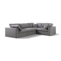  Manufacturer Color_Grey -- Serene 119" Grey Linen Textured Fabric Upholstered Deluxe Comfort 4 pc Modular Sectional IMAGE 1