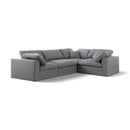  Manufacturer Color_Grey -- Serene 119" Grey Linen Textured Fabric Upholstered Deluxe Comfort 4 pc Modular Sectional IMAGE 1