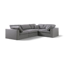 Meridian Serene Grey Linen Textured Fabric Modular Sectional IMAGE 1
